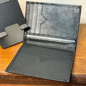 Genuine Leather Black Leather Wallet (Bi-Fold)